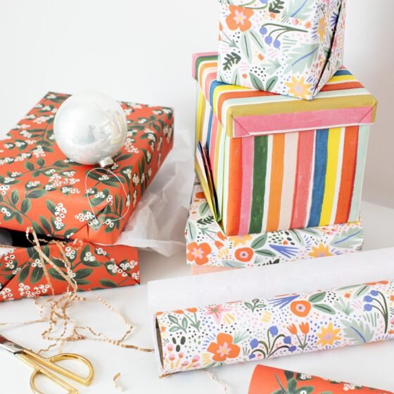 dog mom gifts wrapped in fun and colorful paper