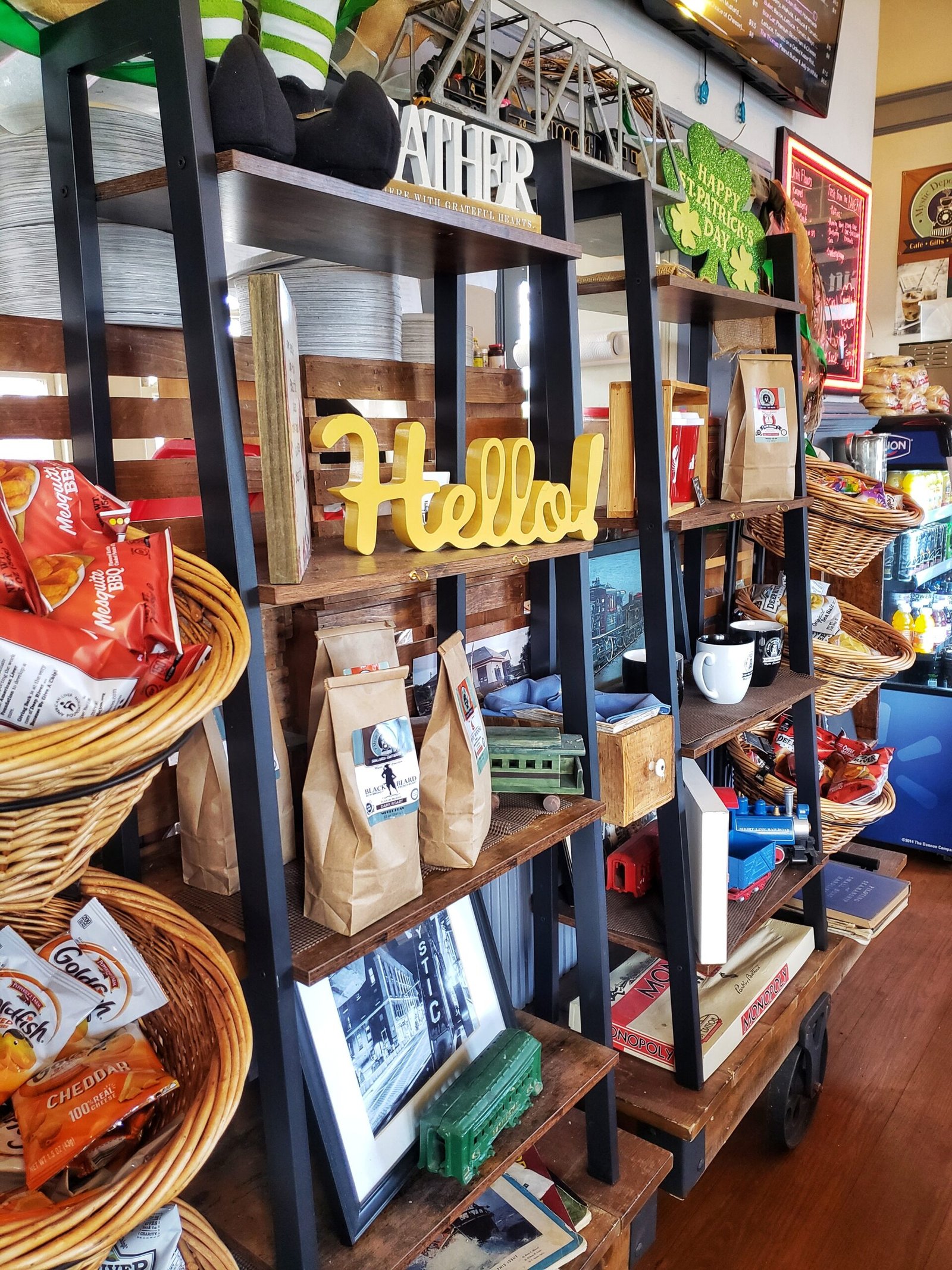 inside the Mystic Depot Roasters inside the Mystic, CT Amtrak station