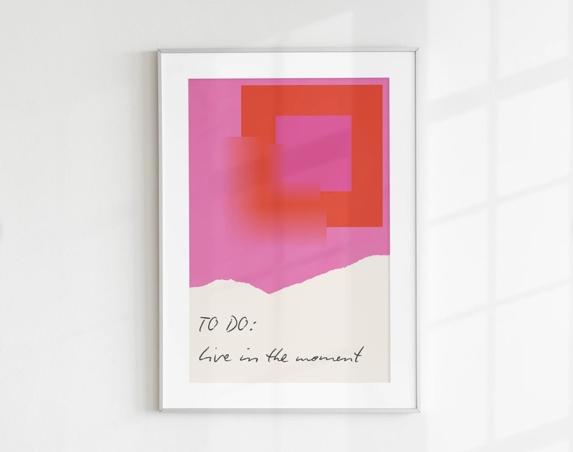 Printable Live in The Moment Abstract Wall Art by byKHAY