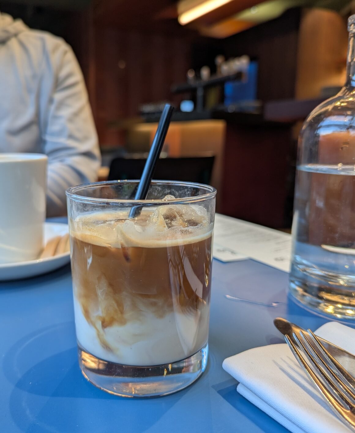 iced oat milk latte at The Drake Hotel