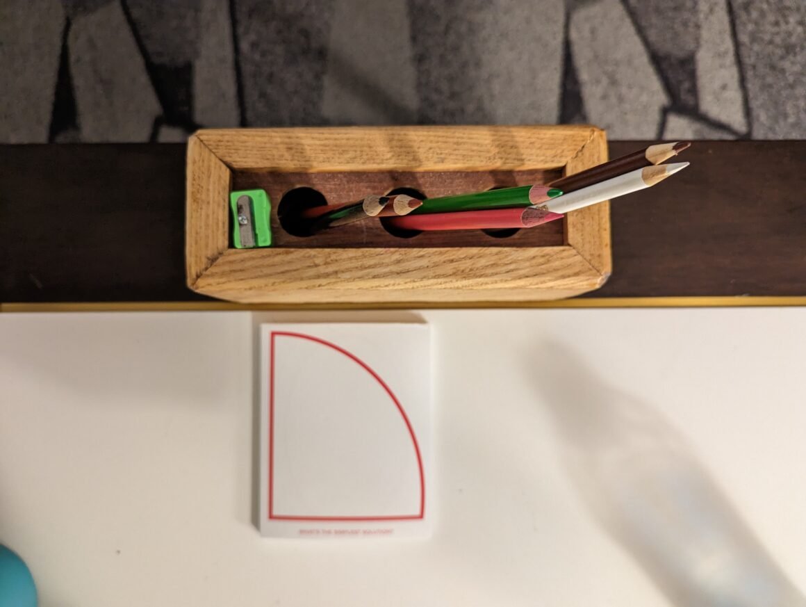 colored pencils and paper in the room at Saint Kate the Arts Hotel