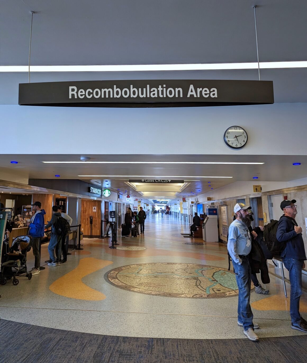 recombobulation area at Milwaukee airport