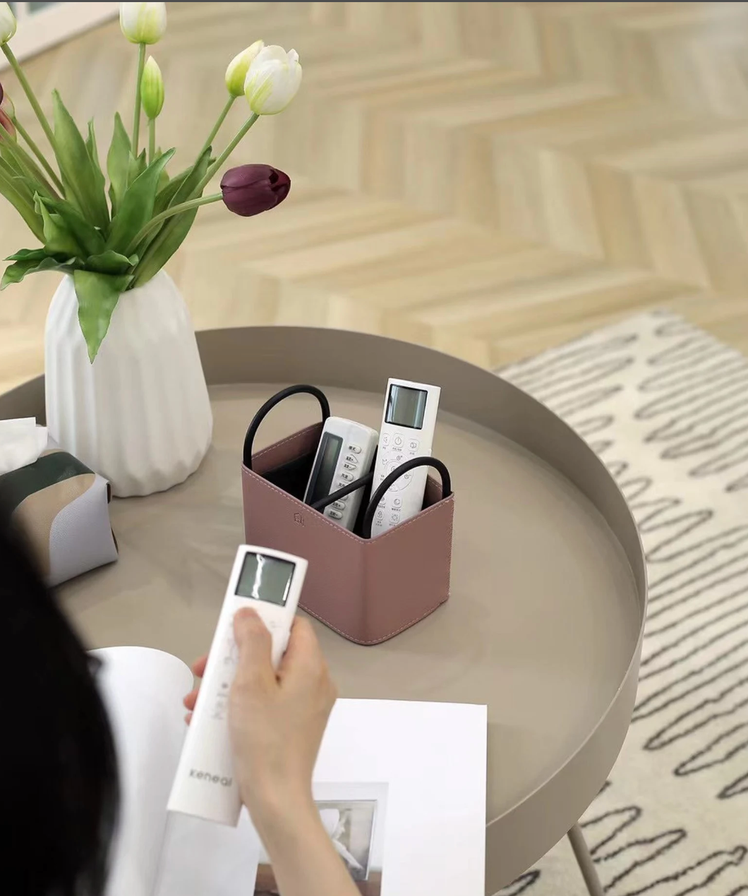 Leather Storage Box Table Organizer by SharondipityCo