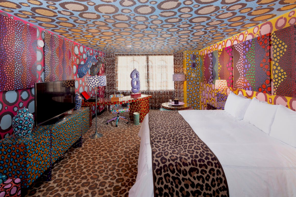 Lon Michels designed leopard room at Saint Kate the Arts Hotel