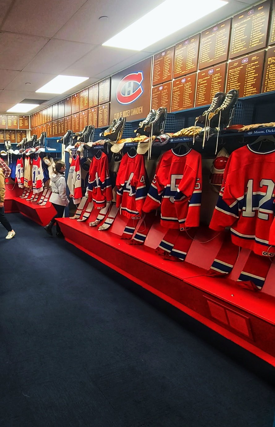 Montreal Canadiens Dressing Room exhibit at the Hockey Hall of Fame in Toronto, Canada