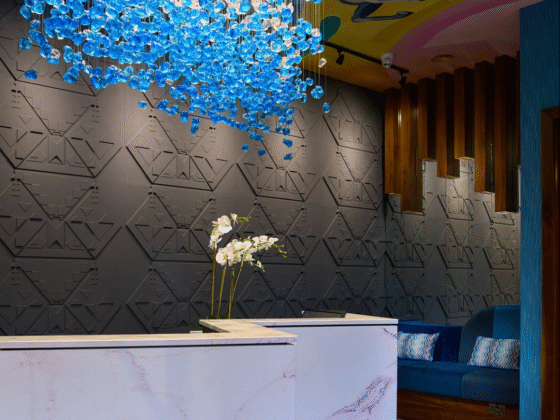 reception check-in desk at the Arthaus Hotel in Dublin, Ireland