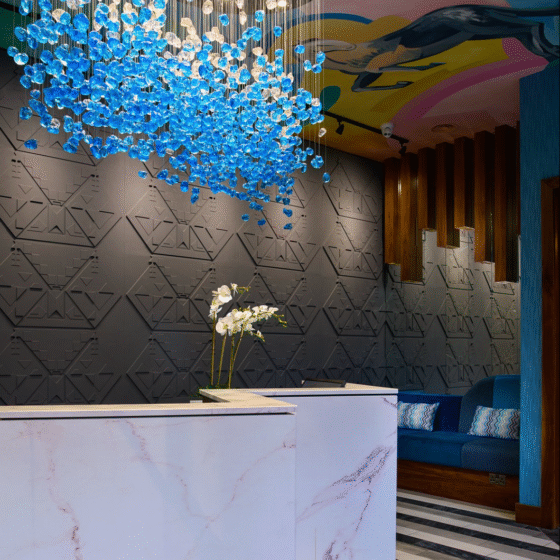 reception check-in desk at the Arthaus Hotel in Dublin, Ireland