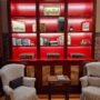 bookcase in reading room at the Pergola Boutique Hotel in Cascais, Portugal
