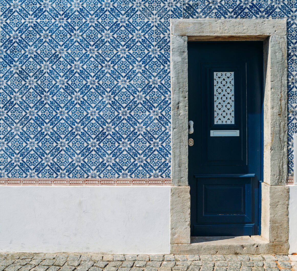 restaurant door in Cascais, Portugal