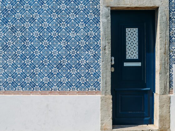 restaurant door in Cascais, Portugal