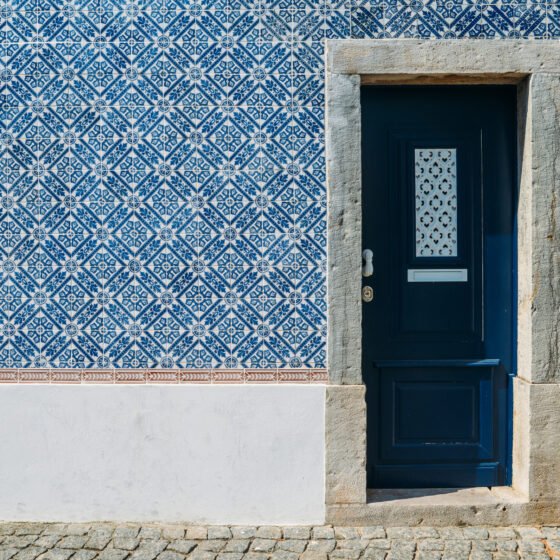 restaurant door in Cascais, Portugal
