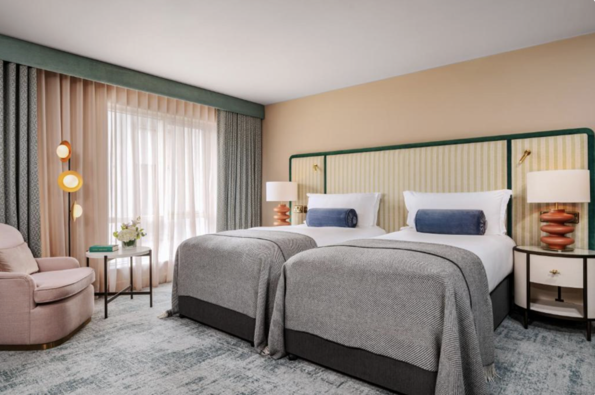 Green Twin Room at The Green Hotel in Dublin, Ireland