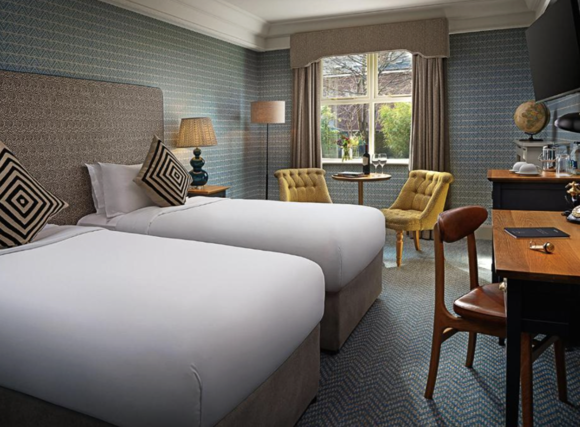 deluxe twin room at The Schoolhouse Hotel in Dublin, Ireland