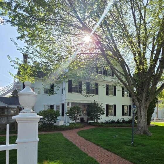 outside one of Kennebunkport Captains Collection homes
