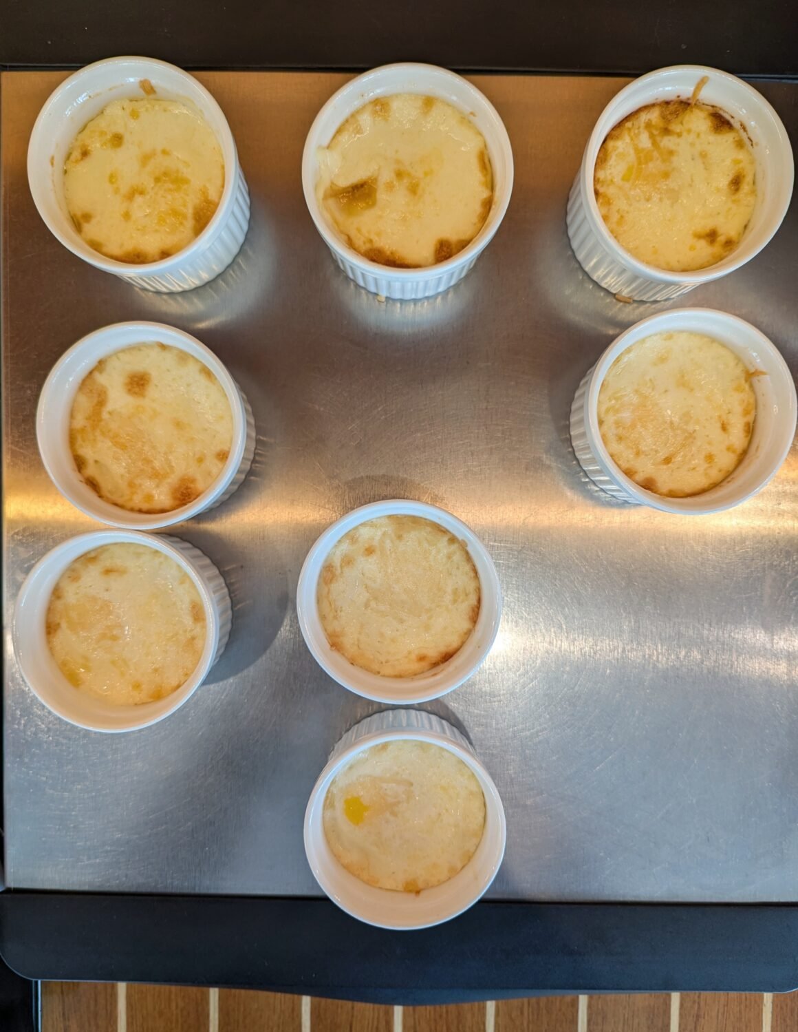 fresh baked eggs on a warmer